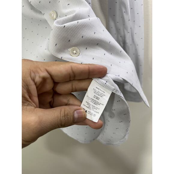 Theory Slim Fit Button Down Shirt 15 R Preppy Quiet Luxury Old Money Office Work - Picture 10 of 16